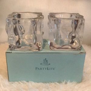 Partylite Duo Glacier  votive  candle holders .